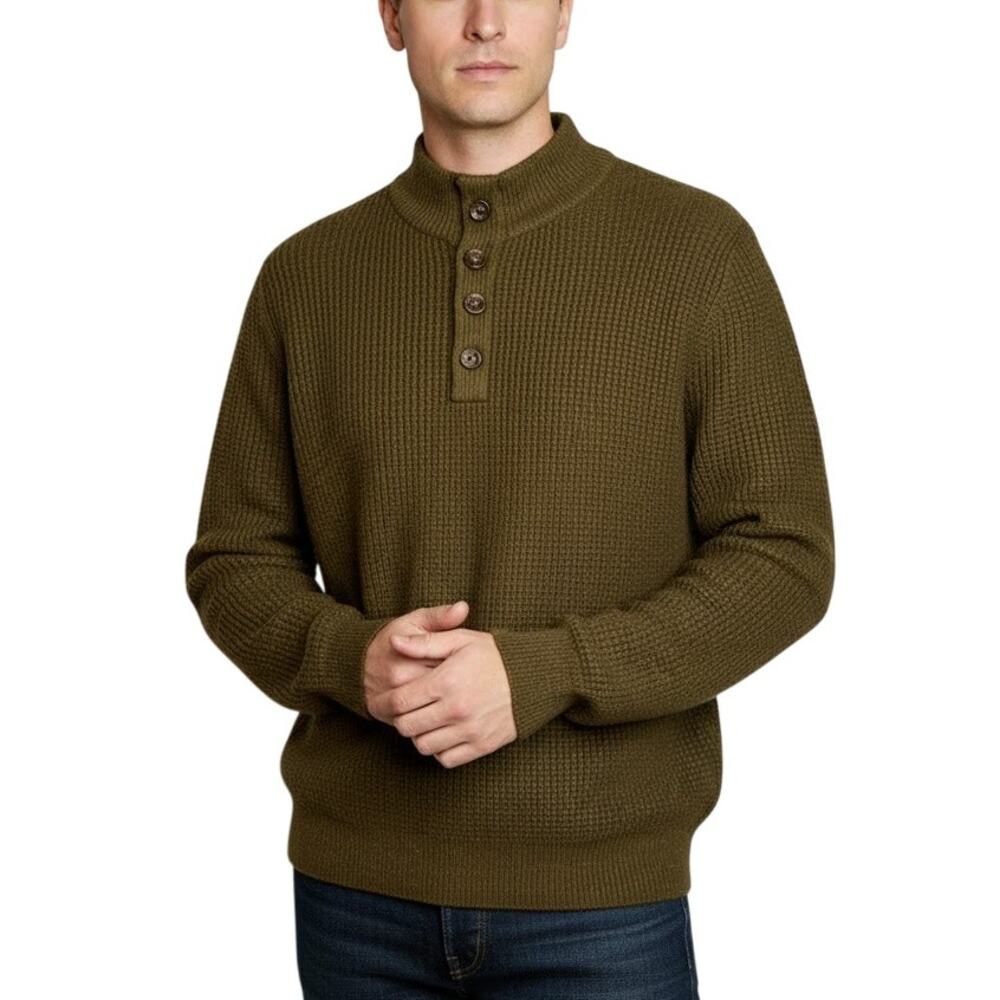 Alesbury Olive Green Long Sleeve Henley Sweater NWT Men’s Size Large